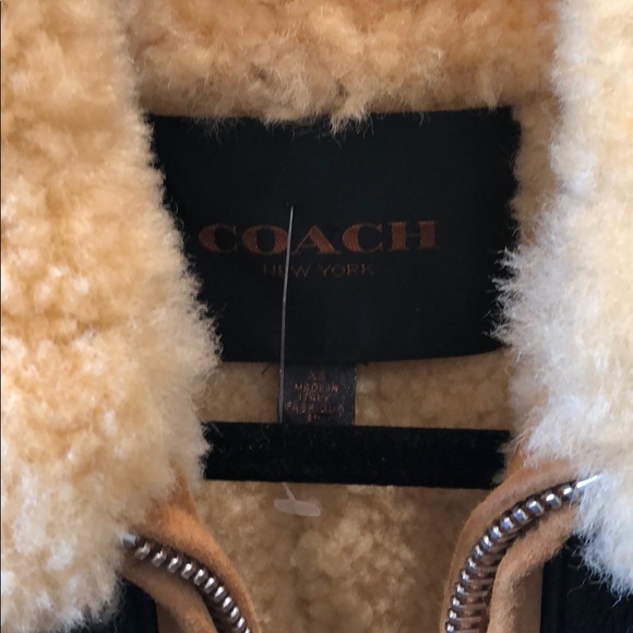 ‼️Sold‼️ Coach shearling & leather Moto Vest - Picture 7 of 8